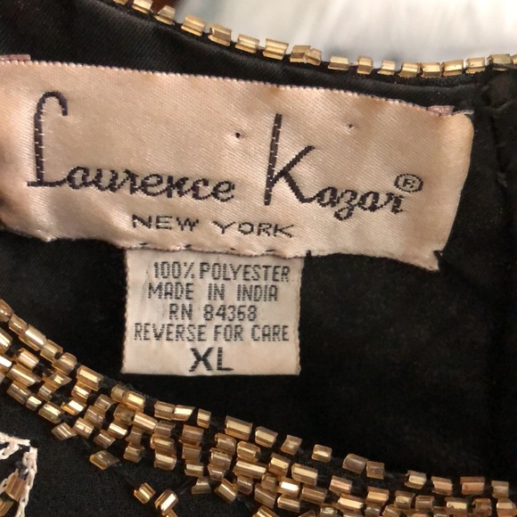 Vintage Beaded Black and Gold Formal Dress - Picture 14 of 16